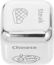 Toyvian Stainless Steel Food Decision Dice Fun Meal Selector Portable Food Dice for Decision Making Unique Present Encourages Flavor Exploration and Experimentation