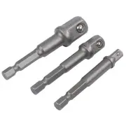 Draper Power Tool Socket Adaptor Set 1/4" Hex. x 1/4" 3/8" & 1/2"D 00005