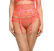 Dita Von Teese Severine Suspender Belt Neon Coral Size M/12 5375