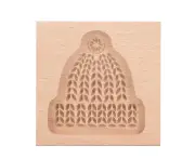 Carved Wooden Cookies Cutter Mold Kitchen Gingerbread Biscuit Press Stamp Embossing Mould Christmas Hat Shape