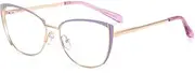 kachawoo Blue Light Blocking Glasses Retro Women Metal Glasses Frame Cat Eye Anti Blue Light Computer Glasses, Gold With Purple, M