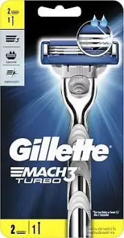 Gillette Mach 3 Turbo Men's Shaving Razor With 1 Refill Blade