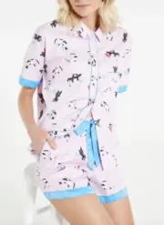 NEW PETER ALEXANDER CUTE PLAYFUL KITTY CAT PJ TOP + SHORTS SET XL RRP$99.95