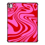 iPad Pro 13-inch (M4) iPad Impact Case Marble Trippy Wavy Swirl Pink Red Spiral Warp Twirl 70s Psychedelic Acid Groovy Abstract Pattern