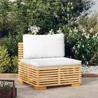 Solid Wood Teak Garden Coffee Table Patio Cream/Dark Grey Multi Models vidaXL