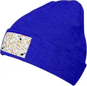 [JBYJBX] Dog Print Unisex Knitted Hat Daily Hat Birthday Theme Elasti Beanie Cap Outdoor Leisure