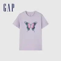 在飛比找蝦皮商城優惠-Gap 女童裝 純棉趣味圓領短袖T恤-紫色(890400)