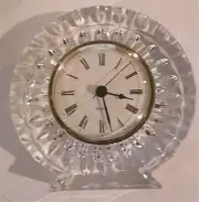 Cristal d'Arques France Lead Crystal Round Clock Original Box & Dresser Vanity