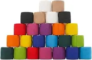 Breathable Self Adherent Wrap, Athletic Elastic Non Woven Cohesive Bandage – for Sports, First Aid Medical, Wrist, Ankle Sprains, Swelling and Vet Wrap 2 Inch 5 Yards (24 Pack, Rainbow Color).