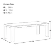 Balmoral 1.8m Outdoor Rectangle Aluminium Teak Top Dining Table - Outdoor Aluminium Tables