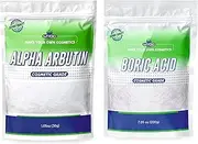 Myoc Cosmetic Grade – Boric Powder (200 GM / 7.05 Oz) & Alpha Arbutin (30 GM / 1.0 Oz) – Skin Clarity & Brightening Solution Set