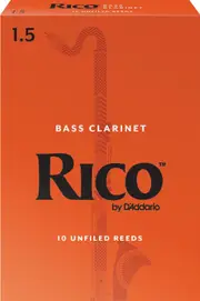 Rico Bass Clarinet Reeds, Strength 1.5, 10-pack