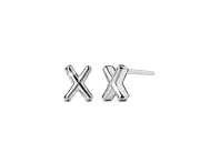 Solid 925 Sterling Silver Initial Alphabet Personalised Stud Earrings- X