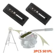 2*Sliding Quick Release Plate Adapter 501PL for Manfrotto 500ah 701 577 Benro S4