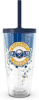 Tervis NHL Buffalo Sabres - Shatter Made in USA Double Walled Insulated Tumbler Travel Cup Keeps Drinks Cold & Hot, 24oz with Straw Lid, Classic