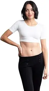 [HT HALFTEE] Nursing 1/2 Sleeve Layering Built In Bra Reversible Scoop Neck Tee Shirt