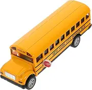 TOYANDONA School Bus Die Cast Pull Back Car Push and Go Vehicle Realistic Design for Present for School Playtime Enhances Parent Interaction