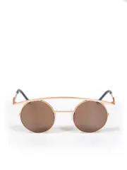 Gold Retro XL Round Sunglasses