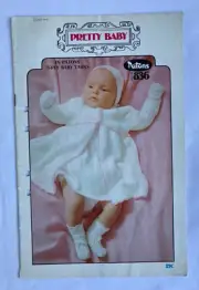 PRETTY BABY. in Patons 3-ply baby yarns. vintage knitting patterns. book #836