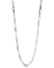 Yield of Men 18K Over Silver 7mm Figaro Chain Necklace