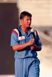England bowler Robert Croft during the Akai Singer Champions - Old Cricket Photo