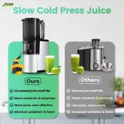 Cold Press Juicer, 5.4" Wide Feed Chute Juice Extractor Machine with 400W