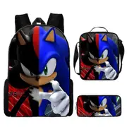 Sonic Primary School School Bag Three-piece Set Anime Cartoon Backpack Shoulder Bag Pencil Case 18