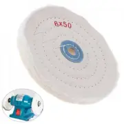 6in Cloth Buffing Polishing Wheel 1/2in Arbor Buffer Polish Grinder White Pad -
