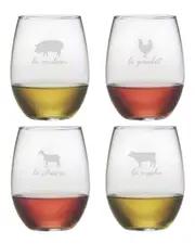 susquehanna La Ferme Set of 4 21oz Stemless Wine Glasses NoSize NoColor