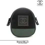 RARE CHANEL CHANEL Sportsline Shoulder Bag A23300 Coco Mark Canvas Nylon Black