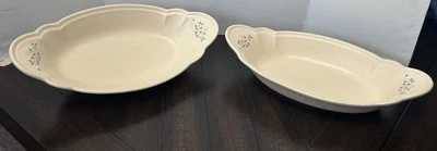 Pfaltzgraff casserole Remembrance Pattern Au Gratin 11 1/2" Long Oven safe Set 2