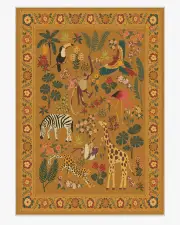 305' x 425' | Machine Washable Runner Rug | Kid & Pet Friendly | Indoor Rug | Iris Apfel Jingle Jungle Ochre Rug | Ruggable