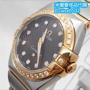 OMEGA 歐米茄 女士 手錶 星座系列 25mm 雙圈鑽石 貝母錶盤 18K金 石英錶 腕錶 手錶