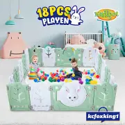 Kids 18 Panels Baby Playpen Safe Fence Enclosure Kidbot Activity Centre Safety