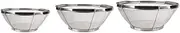 3 Pack Stainless Steel Colander Sieves, Mesh Strainer Net Baskets with Handles & Resting Base for Strain, Drain, Rinse or Steam (Silver, Style 1)