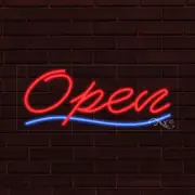 BRAND NEW "OPEN" w/UNDERLINE 30x12X1 INCH LED FLEX INDOOR SIGN 30002