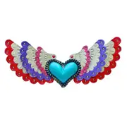 Marisol Winged Heart Mexican Folk Art Tin Heart 37cm