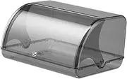 [Ｂｅｓｇａ] Bread Box, Bread Bin Holder, Large Capacity with Roll up Lid Bread Keeper Bread Storage for Sundries Cookies Bakery, Fully Clear Gray
