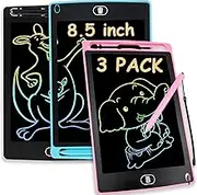 3 Packs LCD Writing Tablet for Kids Toys, 8.5inch Doodle Board Drawing Pads for 2 3 4 5 6 7 8 Years Old Boys Girls Gifts, Toddlers Travel Game Toys Scribble Boards, Pink+Blue+Black