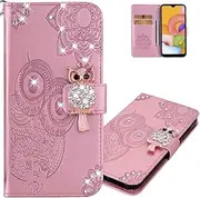 [LEMAXELERS] Galaxy A15 5G Case Wallet, for Samsung A15 Case Glitter Bling Diamond Flip Leather Wallet Case with Wrist Strap Stand Card Pockets Slots Cover for Samsung Galaxy A15 5G. Rose Gold YK