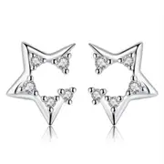 3PCS Ladies Fashion Copper Earrings Star Shape Retro Hollow Jewelry
