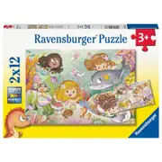 2x12pc Ravensburger Fairies and Mermaids Jigsaw Kids/Childrens Puzzle Pieces 4Y+