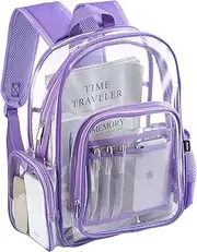 [ProCase] Heavy Duty Clear Backpack, See Through Backpacks Transparent Clear Large Bookbag for School Work Stadium Security Travel Sporting Events