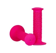 AME BMX Round Pattern Retro Old School Bike Grips - Skyway Hutch - Neon Pink
