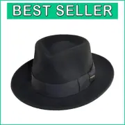 Timeless Men's Crushable Wool Fedora - Travel-Friendly & Water-Resistant
