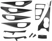 Brilluxa Interior Trim Kit, 11Pcs Dry Carbon Fiber Cover, Compatible with Infiniti 0 2014-2017, Center Console Gear Panel, Air Outlet Door Trim Set