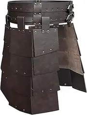 [HiiFeuer] Medieval Faux Leather Wide Belt Thigh Armor, Retro Double Sides Waist Armor, Mercenary & Knights Skirt for LARP