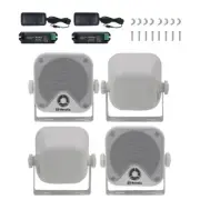 Herdio 4" Bluetooth Waterproof Outdoor Speakers Surface Mount Wall Speakers 4Pcs