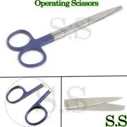 3 Blue Operating Scissors 5.5 Straight Sharp Blunt Surgical Instrument