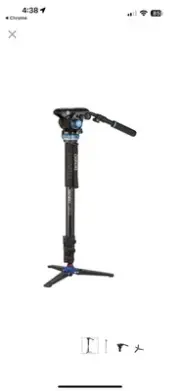 Benro A48FD Aluminum Monopod with 3-Leg Base and S6Pro Fluid Video Head - New